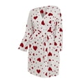thumbnail image 4 of Ihph7 Waffle Robes for Women Plus Size Robe Womens Robes Knee Length Bathrobe for Women Housecoats for Women Long Sleeve Robes for Women Waffle Knit Robes for Women Quick Dry Robe Red M, 4 of 4