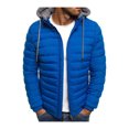 thumbnail image 2 of ITFABS Men Winter Down Jacket, Solid Color Hooded Long Sleeve Zip-Up Outer, 2 of 4