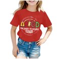 thumbnail image 1 of AWZXDE Hauts pour Filles Enfants Rentrée des Classes T-Shirt Graphique à Manches Courtes Col Rond Lumineux Confortable pour Garçons et Filles, 1 of 4