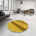 thumbnail image 4 of Ahgly Tapis d'Intérieur Lavable en Machine Carré Transitionnel Bisque Foncé Marron, 3 Pieds Carré, 4 of 7