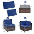 thumbnail image 2 of Gymax 6PCS Rattan Outdoor Sectional Sofa Set Patio Furniture Set w/ Navy Cushions, 2 of 10