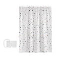 thumbnail image 2 of Waterproof Fabric Shower Curtain with Liner | Hook Free Split Design | Blue Floral Modern Pattern | Opaque Privacy Shading | Ventilated Sheer Window | 1 Panel, 2 of 9