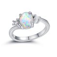 thumbnail image 2 of Female Silver Ring Portable Zircon Rhinestone Rings Girlfriends Bridal Ornaments Jewellery Accessory Wedding Engagement White Size 9, 2 of 9