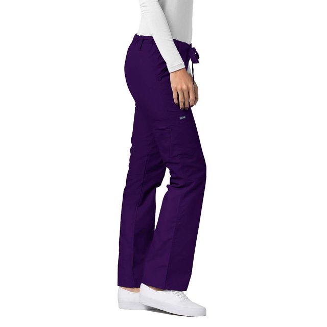Adar Pantalon d'Uniforme Droit pour Femmes Universal, à Cordon, Popeline Durable, Noir