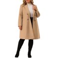 thumbnail image 2 of GRACE & GRANDEUR Juniors Plus Size Notched Lapel Warm Winter Double Breasted Coat, 2 of 7