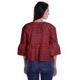 thumbnail image 2 of Moomaya Hauts Boho Coton Décontractés Amples Blouses Haut d'Été Col Rond T-Shirt, 2 of 4