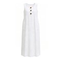 thumbnail image 3 of Tauxra Robe Chemise pour Femmes à Manches Longues, Robe Chemise Boutonnée avec Ceinture, Robe Décontractée Fluide de Couleur Unie, Robe Tunique à Col Ras du Cou pour Usage Quotidien au Bureau, 3 of 7