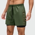 thumbnail image 1 of Styesk Mens Shorts Summer Men's Solid Color Casual Elastic Waist Drawstring Pocket Shorts, 1 of 5