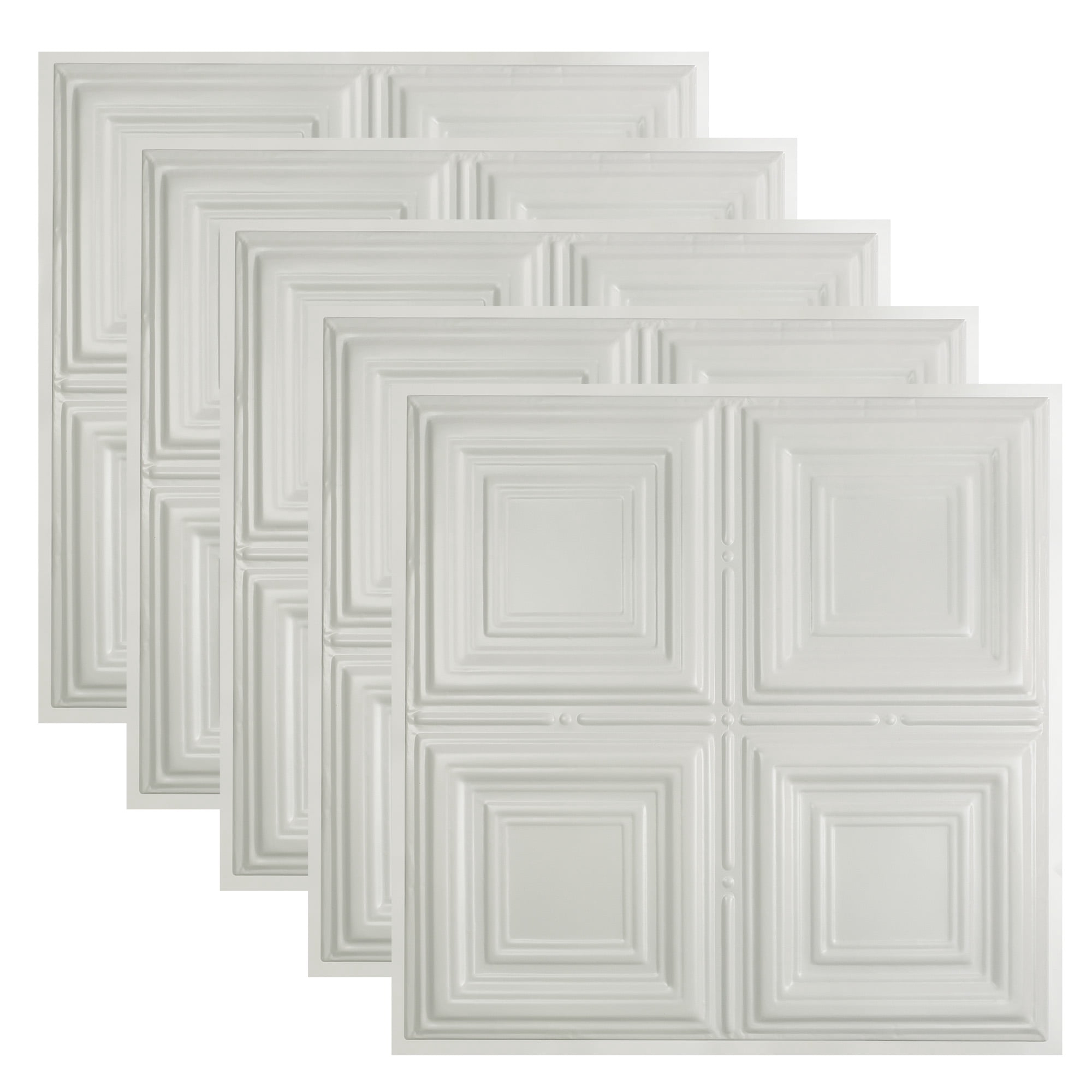 Great Lakes Tin Syracuse Matte White 2ft x 2ft Lay In Ceiling Tiles (5 Pack)