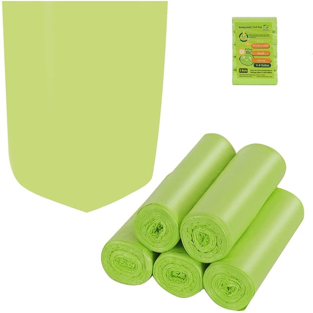 AMERTEER Small Trash Bags 1.2/4/8/13 Gallon Small Bathroom Trash Bags Strong Small Garbage Bags Biodegradable Unscented Size Expanded for Bathroom Kitchen