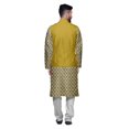 thumbnail image 3 of Atasi Ensemble Kurta Pyjama Imprimé Veste Col Mandarin Chemise Ethnique Traditionnelle, 3 of 5