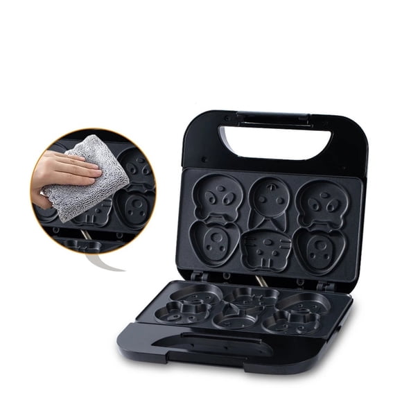 6 Animal-Shaped Mini Waffle Maker - Non-Stick Pancake Breakfast Iron for Kids & Home ,Easy to Operate