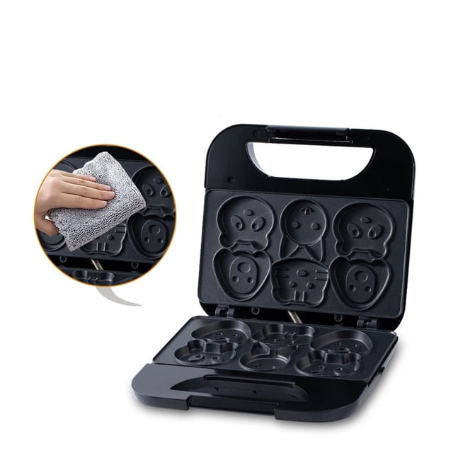 6 Animal-Shaped Mini Waffle Maker - Non-Stick Pancake Breakfast Iron for Kids & Home ,Easy to Operate