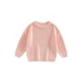 thumbnail image 1 of Faithtur Bébé Pulls à Col Rond, Manches Longues Couleur Unie Pulls Tricotés Lâches, 1 of 9