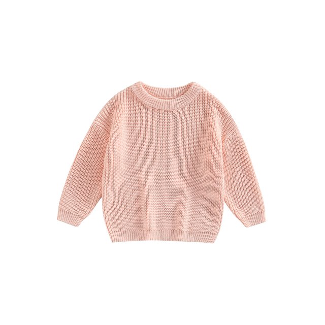 Faithtur Bébé Pulls à Col Rond, Manches Longues Couleur Unie Pulls Tricotés Lâches