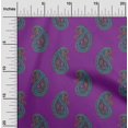 thumbnail image 1 of oneOone Silk Tabby Fabric Paisley Block Printed Fabric 1 Yard 42 Inch Wide, 1 of 4