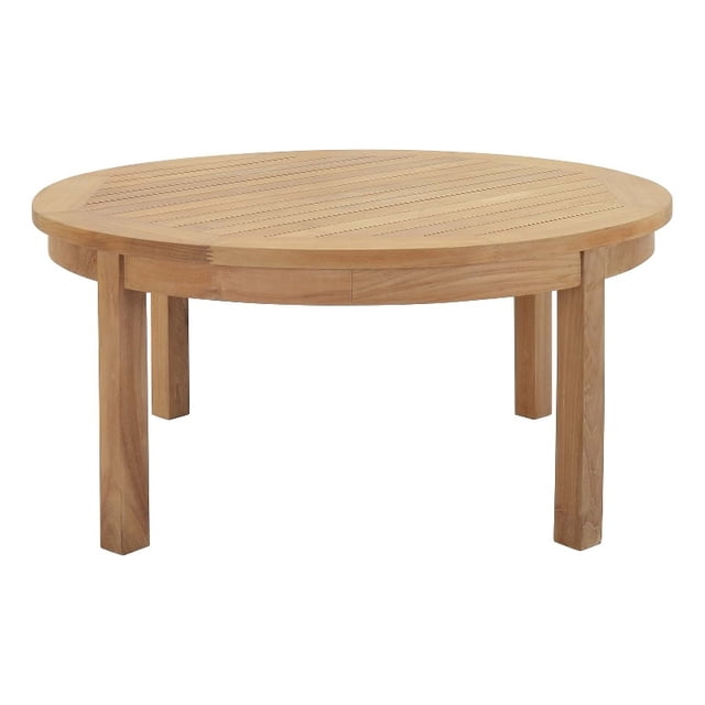 Modway Marina Table Basse Ronde Moderne en Bois de 40 Pouces pour Patio en Teck Naturel