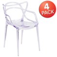 thumbnail image 4 of Lot de 4 pièces - Chaise auxiliaire empilable transparente de la série Nesting, 4 of 9