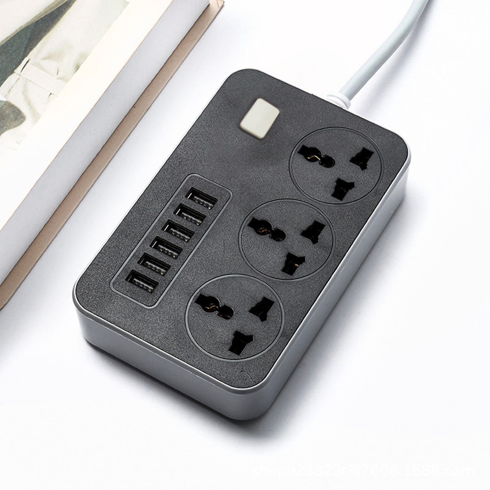 Household Power Strip, Surge Protector, Multifunctional Socket, USB Plug, 3 AC Outlets, 6 USB Ports, 6.5ft Cord, Overload Protection, Fire-Resistant, Child-Safe, Smart Socket, Home/Office Use