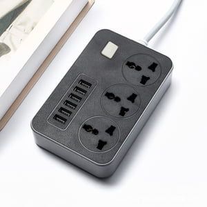 Bande de puissance ménagère, protecteur de surpression, socket multifonctionnel, USB Branche, 3 AC Des sorties, 6 USB Ports, 6.5ft Cord, Protection contre les surcharges, Résistant au feu, Sécurité des enfants, Socket intelligent, Usage à la maison/au bureau