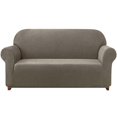 thumbnail image 1 of 2024 Solid Print Polyester Loveseat Slipcover  Chocolate, 1 of 6