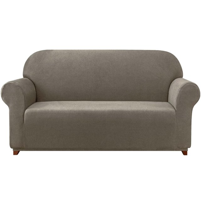 2024 Solid Print Polyester Loveseat Slipcover Chocolate