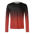 thumbnail image 4 of Ketyyh-chn99 Men T Shirt Fall Clothes Mens Simple Gradient Color Color Matching T Shirt With Long Sleeves And Round Neck Top Red,XL, 4 of 4