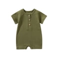 thumbnail image 1 of Birdeem Toddler Baby Girls Boys Short Sleeve Solid Color T-Shirt Jumpsuit Romper, 1 of 1