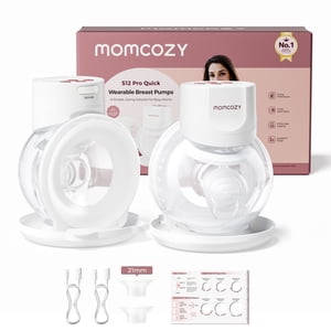 Momcozy Pompe à sein sans mains S12 Pro Portable rapidement, Pompes à bière 2 Compte, Blanc