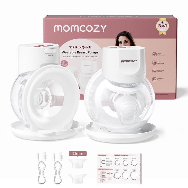 Momcozy Hands-Free Breast Pump S12 Pro Quick Wearable,Breast Pumps 2 Count, White