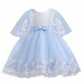 thumbnail image 1 of Penkiiy Robe Sans Manches Brodée en Maille pour Filles, Robe de Princesse Décontractée pour Filles 11-12 Ans Bleu en Solde, 1 of 9