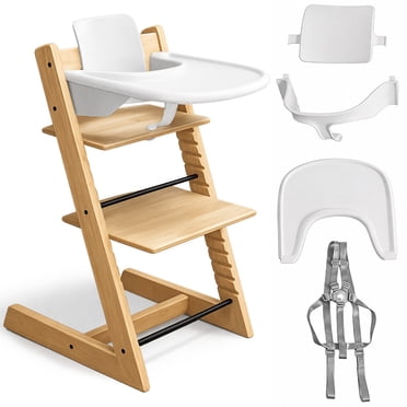 MotionGrey Blessy Baby High Chair for Toddlers & Infants, Wooden, Adjustable, Easy-to-Clean, Removable Tray, Compact & Lightweight, Ideal for Feeding & Dining – Frame & Accessories Included