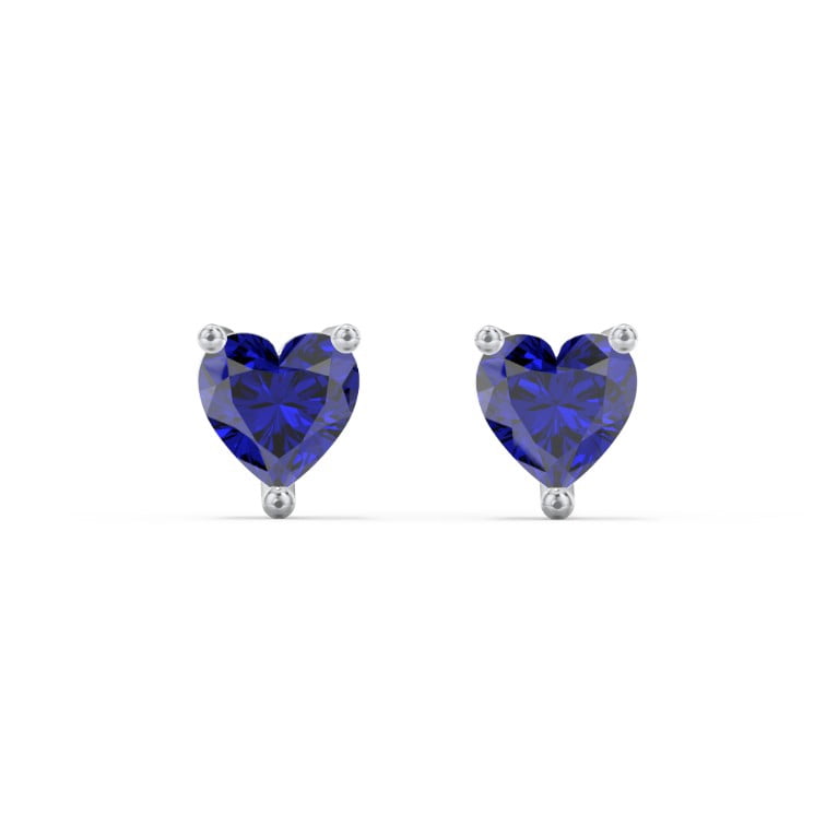 Heart Birthstone Stud Earrings
