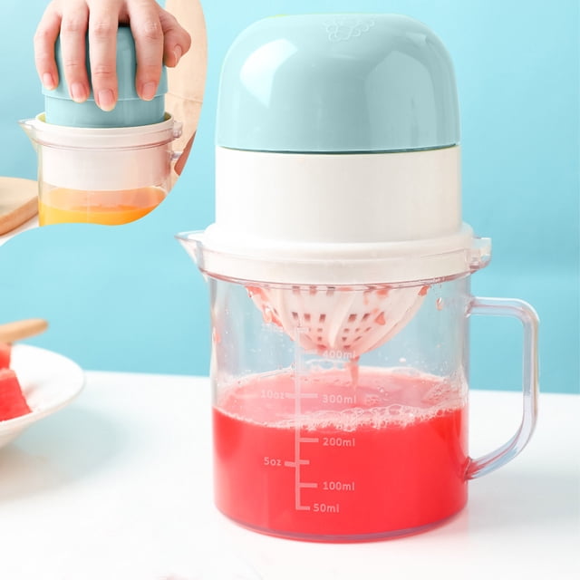 Citrus Lemon Orange Juicer Manual Hand Squeezer with Built-in Measuring Cup Grater, Heavy Duty ABS Manual Press High Fruit Rate Uniform Filter, Portable Fruit Juice Extractor for Kitchen Home