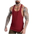 thumbnail image 1 of EOYWHK Mens Workout Tank Tops Quick Drying Racerback Tees Thin Straps Loose Fit Solid Color Gym Fitness Loungewear Activewear Tops, 1 of 7