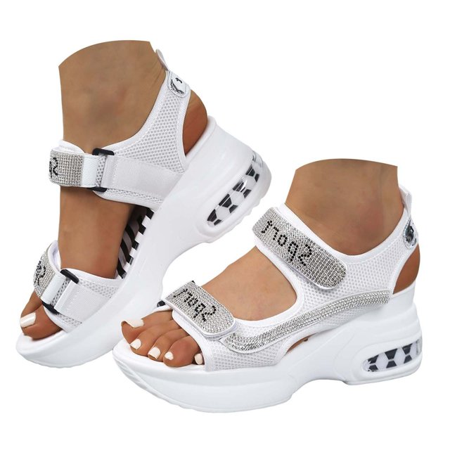 IUJSOY Womens Sandals Open Toe Platform Sneakers Lightweight Cushion Hook and Loop Athletic Shoes