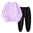 thumbnail image 1 of LIJCC Girls Fall And Winter Padded Round Neck Sweater Pants Two Piece Suit, 1 of 4