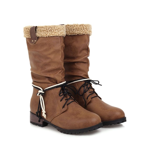 Thick Heel, Comfortable, Non-slip, Wear-resistant And Warm Strap Middle Tube