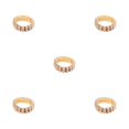 thumbnail image 3 of Maytalsory Bague en Cristal Extensible de Luxe Unique pour Déclaration d'Amour Bague Incrustée à la Mode Dorée 2 Rangées 5Ensemble, 3 of 6