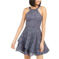 thumbnail image 1 of BCX Robe Évasée en Dentelle pour Femmes, Gris, Juniors, 3, 1 of 4