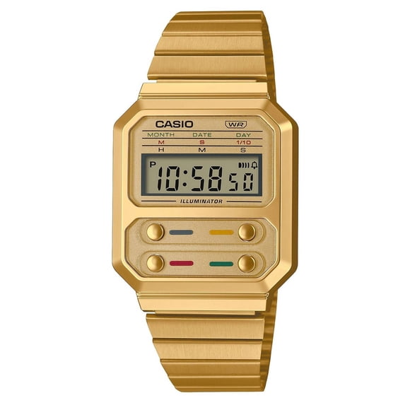 Casio Youth Vintage Stainless Steel Digital A100weg-9a A100weg-9 Women's Watch