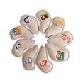 thumbnail image 1 of facefd 9Pcs Golf Iron Headcover Set Golf Club Head Cover Sleeve for Outdoor Sports Beige, 1 of 5