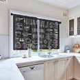 thumbnail image 3 of Kitchen Curtains Cooking Utensil Window Curtains and Valances Set 36 Inch, Black Short Tier Curtain for Kitchen, Cartoon Doodle Small Kitchen Decor, 3 of 5