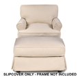 thumbnail image 1 of Sunset Trading Horizon Fabric Slipcover Set for T-Cushion Chair & Ottoman in Tan, 1 of 8