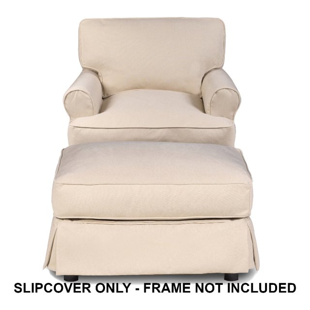 Sunset Trading Horizon Fabric Slipcover Set for T-Cushion Chair & Ottoman in Tan