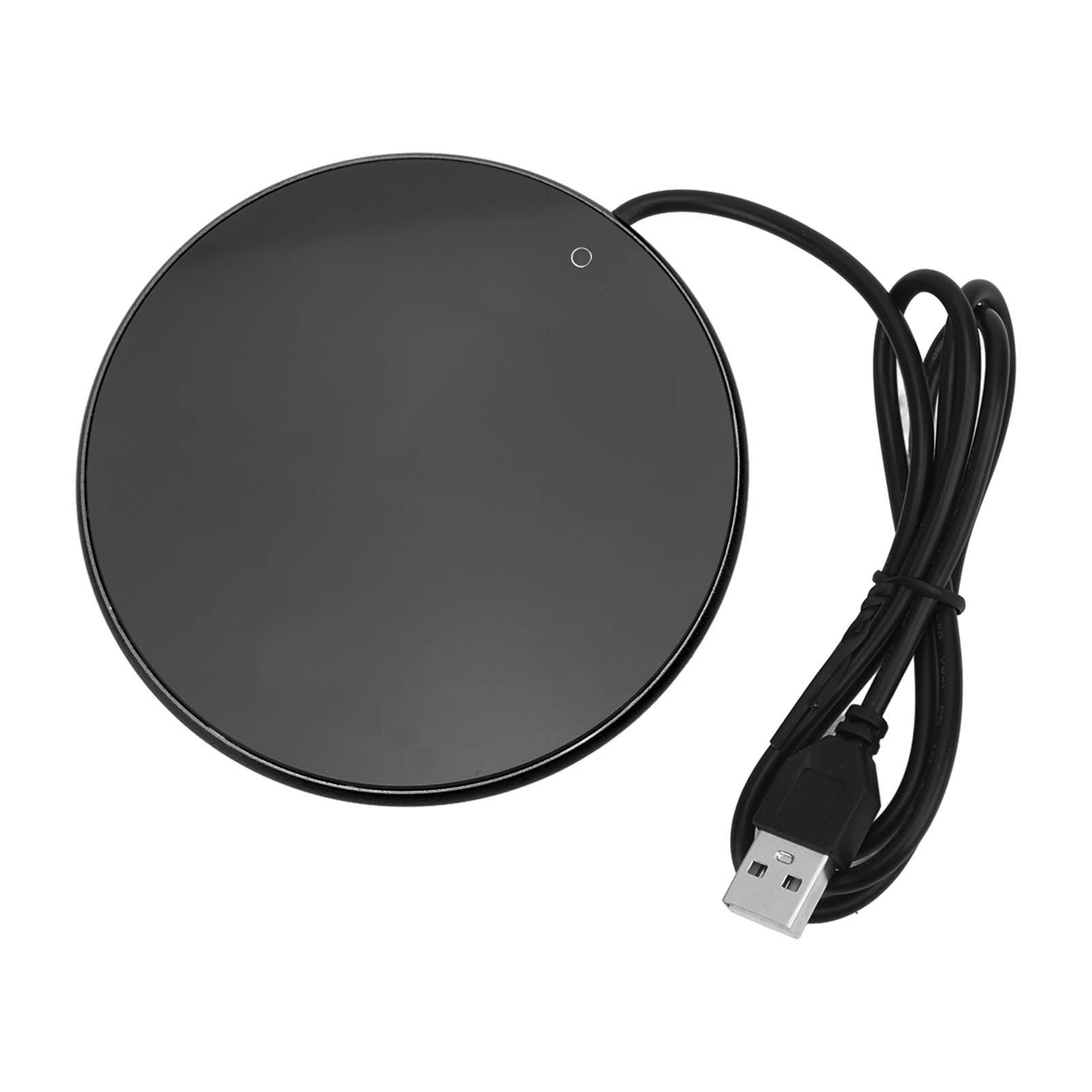USB Candle Warmer, Small Light Candle Warmer Plate Tempered Glass For Home For Travelling For Office Black