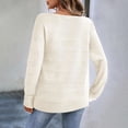 thumbnail image 4 of Robe Chandail à Enfiler pour Femme Hiver Couleur Unie Ajourée Hauts à Manches Longues Décontractés Chandail à Enfiler Col Rond Chandail Tricoté S-79 Blanc TG, 4 of 7