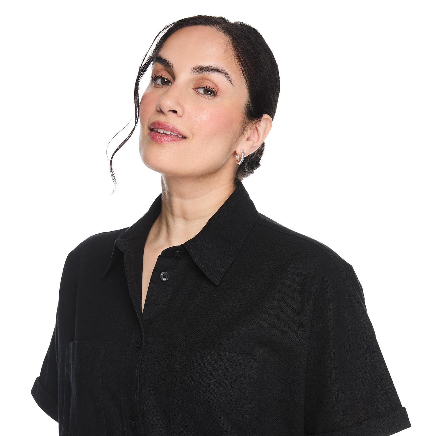 George Women's Linen-Blend Camp Shirt