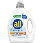All Liquide Laundry Détergent, libre clair pour la peau sensible avec OXI, Non parfumé et hypoallergénique, 2X Concentré, 90 Charges