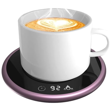 Chauffe-tasse pour Bureau, Chauffe-Tasse à Café avec Arrêt Automatique, Chauffe-Tasse pour Café avec 2 Réglages de Température (113 °F/131 °F), Chauffe-Tasse Chauffant pour Thé, 9 Réglages de Minuterie, Chauffe-Boisson Électrique (Rose)